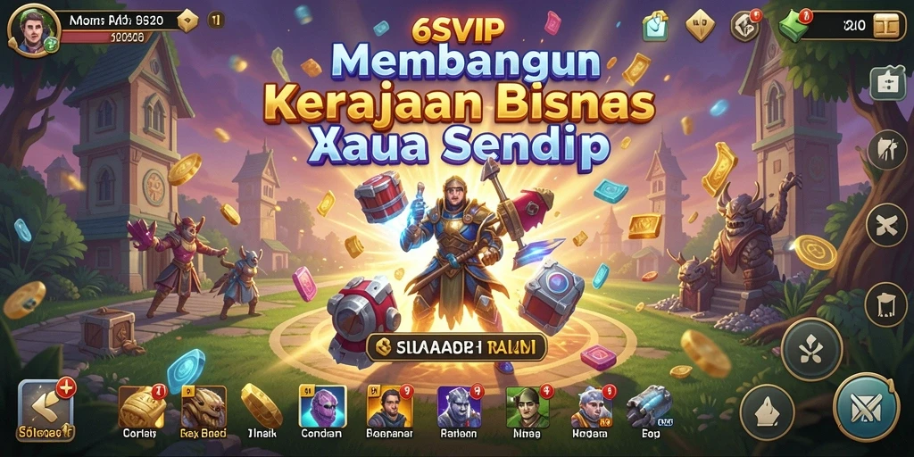 Tampilan gameplay menarik dari 6SVIP yang menampilkan pengelolaan bisnis.