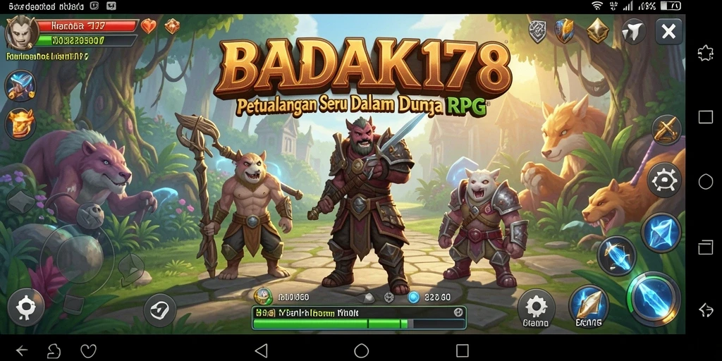Tangkapan layar menunjukkan aksi seru dalam petualangan RPG BADAK178.