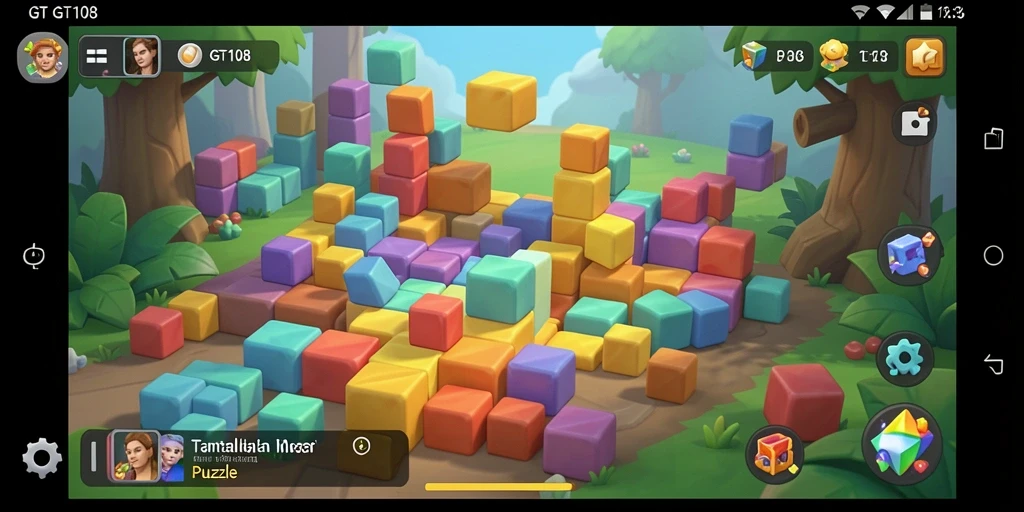 Screenshot gameplay GT108 yang menunjukkan tantangan menarik permainan Puzzle.