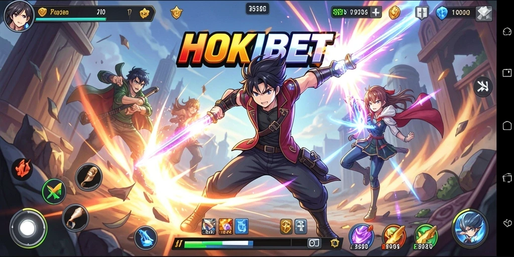 Tampilan gameplay HOKIBET dengan karakter Anime beraksi.