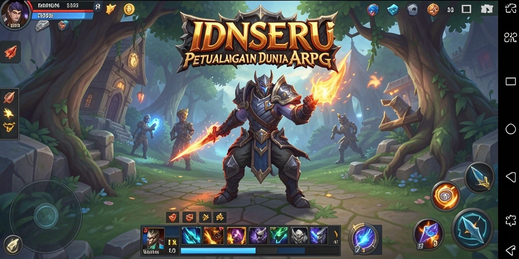 Tampilan gameplay mendebarkan di dalam dunia ARPG IDNSERU.