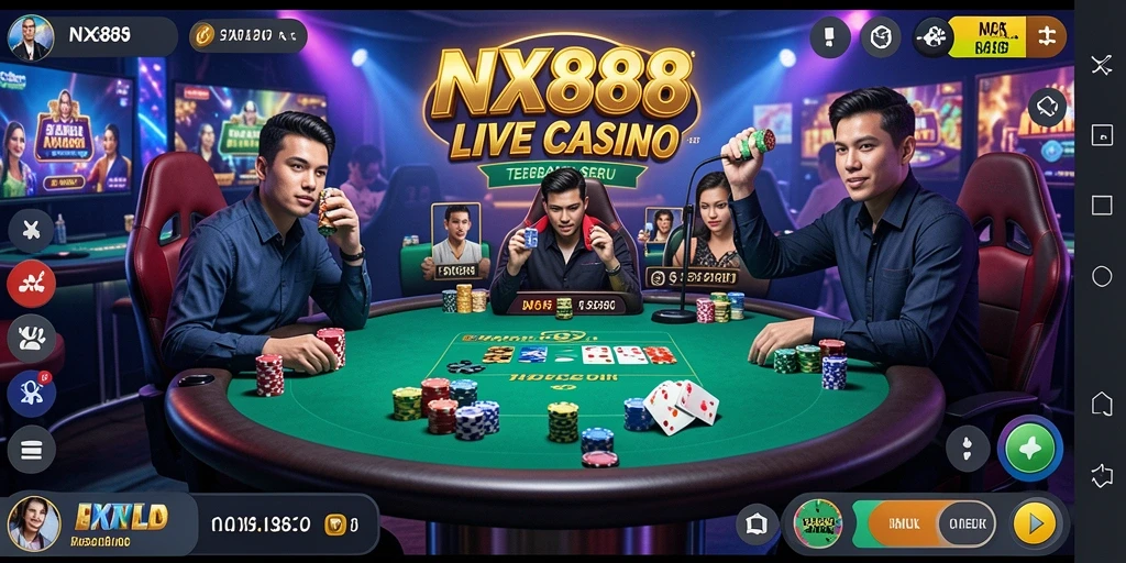 Tampilan menarik dari gameplay NX888 dalam suasana Live Casino.