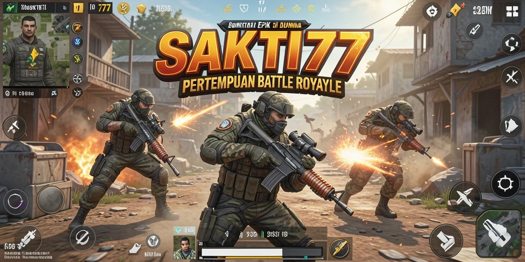 Gameplay menegangkan dalam pertempuran di SAKTI77 Battle Royale.