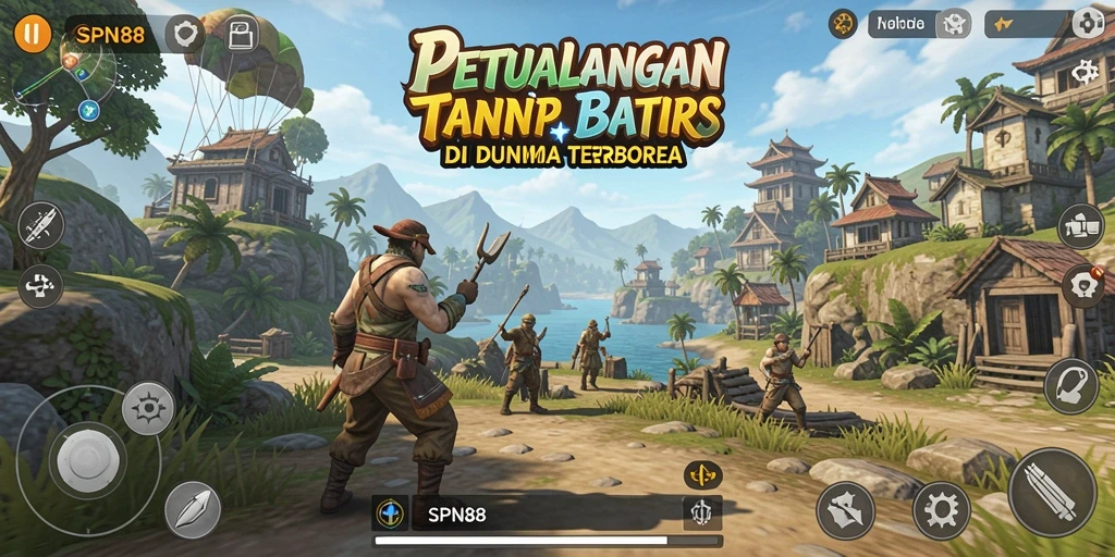 Screenshot gameplay SPN88 menampilkan petualangan di dunia terbuka.